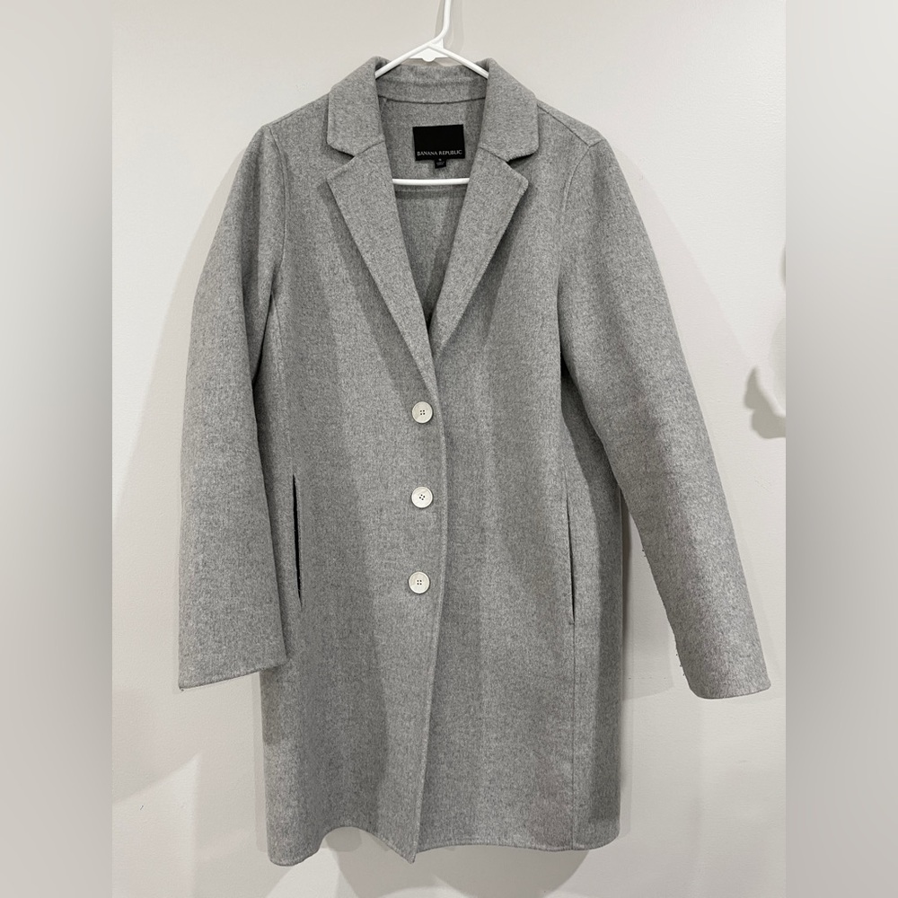 Banana Republic Grey Wool Cocoon Coat